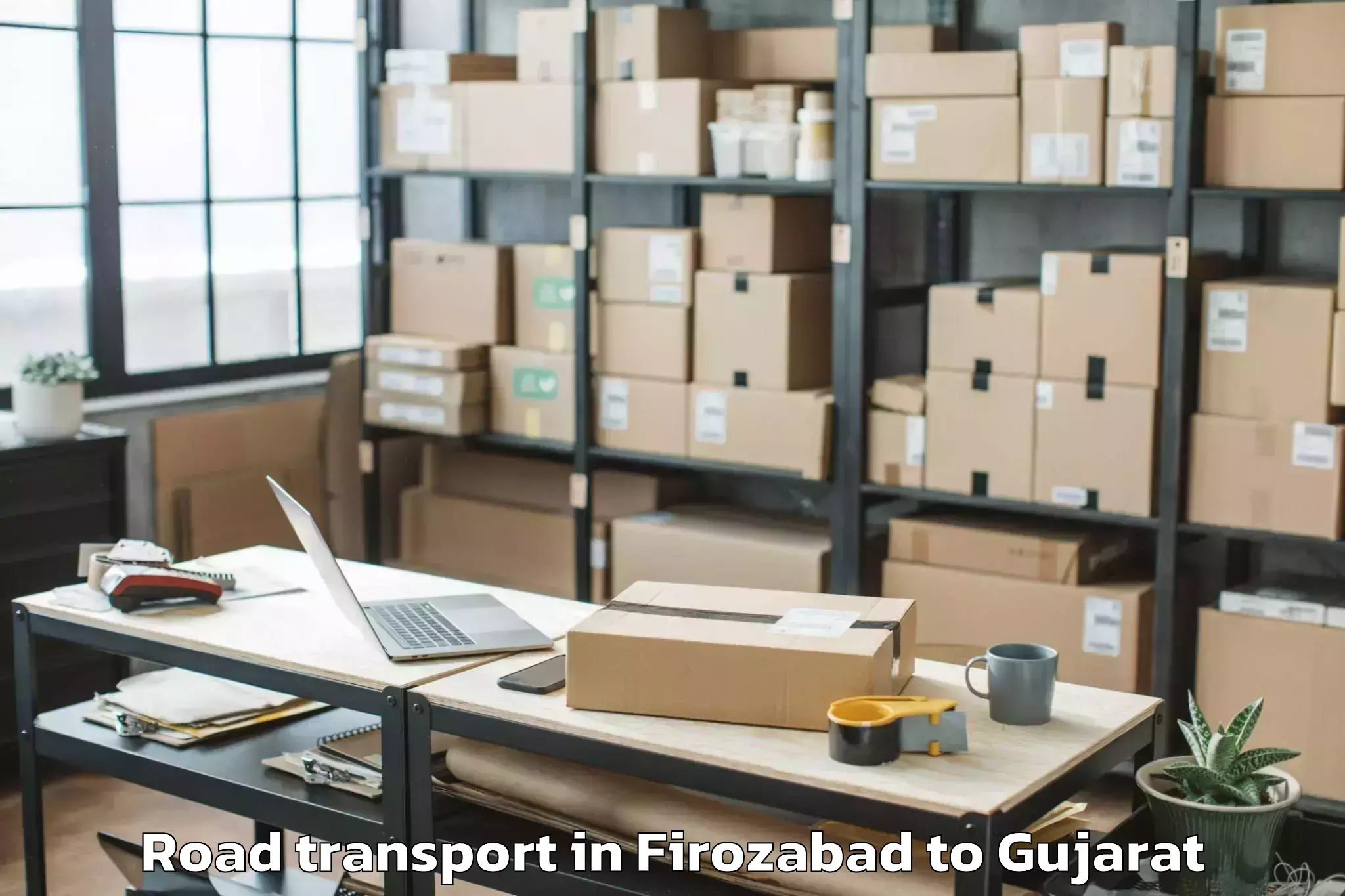 Book Firozabad to Visavadar Road Transport Online